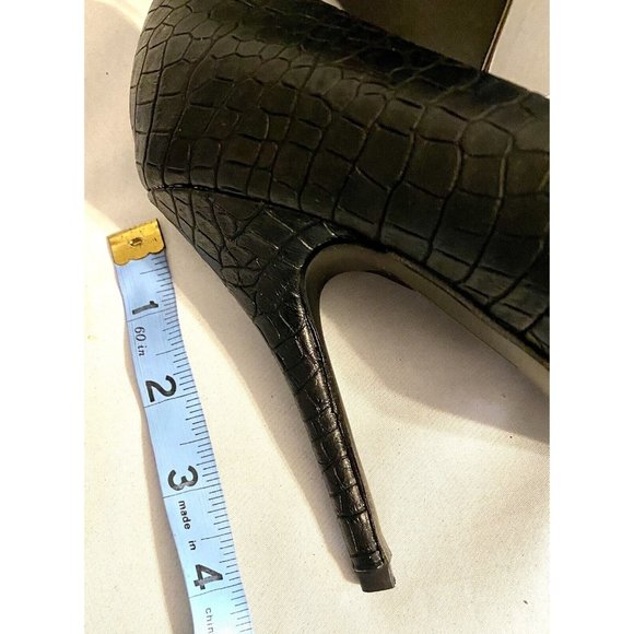 Riverberry Womens 8 Classic Croc Black Pumps Piper 01 Stiletto 4 Inch Heels - Picture 5 of 6